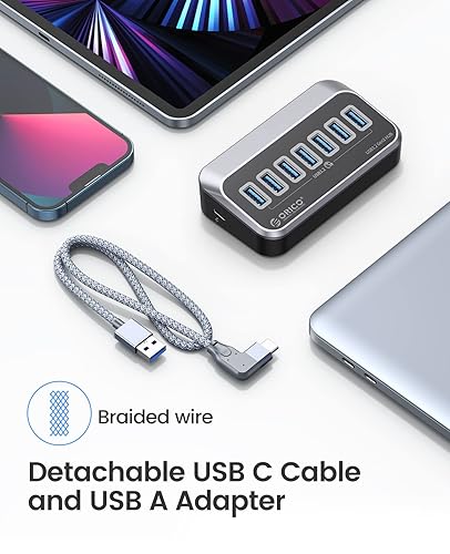 ORICO USB Hub 10Gbps with USB A Ports, USB Gen Hub with