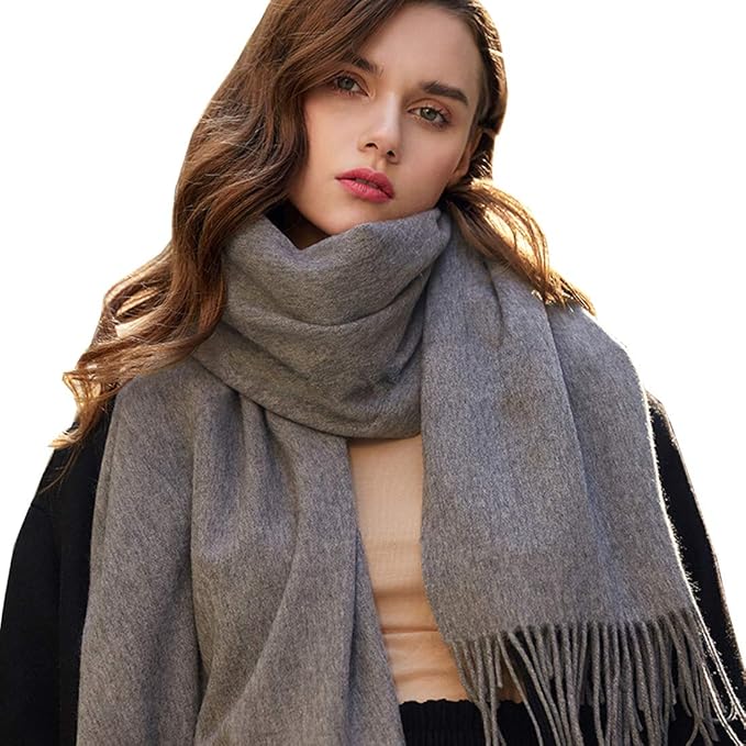 Amazon マフラー 厚手 秋冬 大判 レディース ストール ウール ロング 優しい肌触り 女性 無地 灰 ピンク 黒 ホワイト グレー マフラー 通販