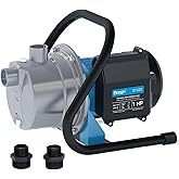 BOMGIE 1 HP Portable Shallow Well Pump, Small Water Transfer Garden Pump, 980GPH Sprinkler Booster Electric,115V Self Priming