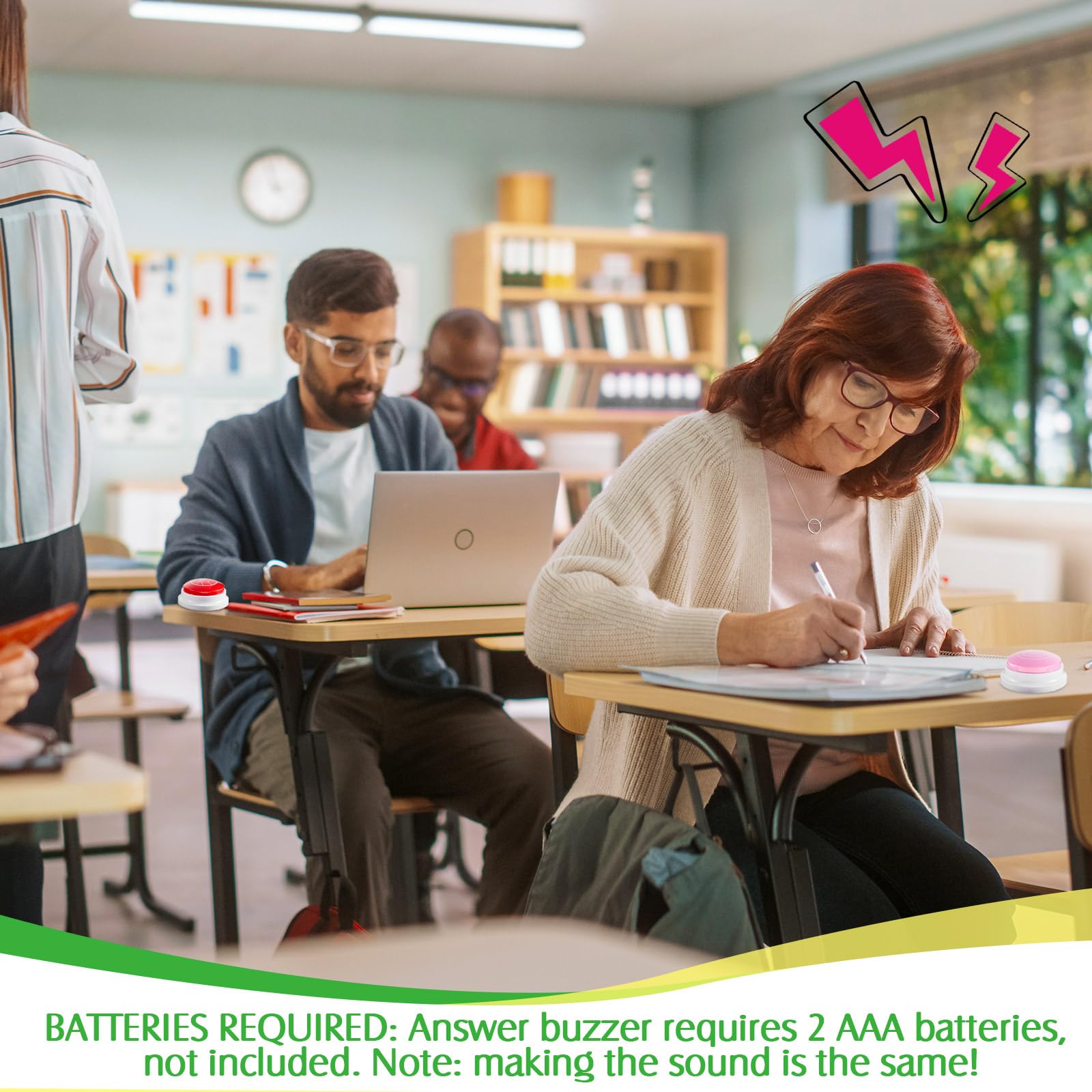 Syhood 8 Pcs Animal Sounds Buzzer for Trivia Games, Answer Buzzers for Classroom, Feud Jeopardy Buzzer Button with Lights and Sounds for Classroom Party Teacher Game Show(LED Style)