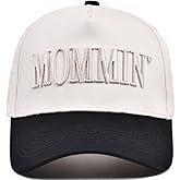 Women’s Mommin Trucker Hat – Vintage Two-Tone Ponytail Baseball Cap, Embroidered Adjustable Hat, Great Gift for Mom & Women