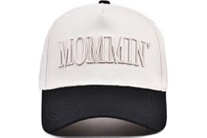 KIDHABE Women’s Mommin Trucker Hat – Vintage Two-Tone Ponytail Baseball Cap, Embroidered Adjustable Hat, Great for Mom & Women