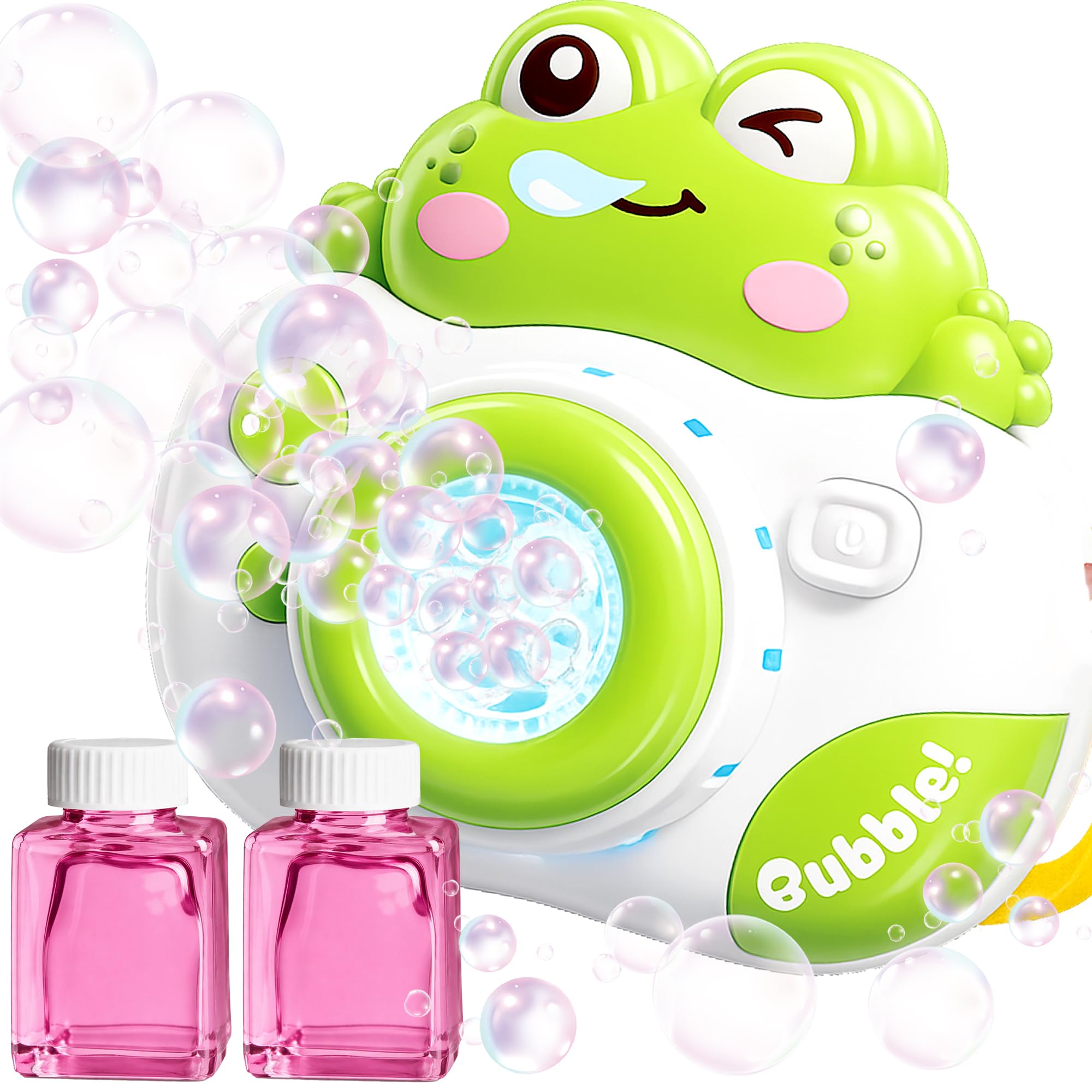 Bubble Machine for Kid, Bubble Mania Bubbles Blower, Light & Music Machine, Frog Camera Bubble Blaster, Automatic Bubble Maker Toy for 3-8 Year Old Boy Girl, Present Outdoor Garden Wedding Party Favor
