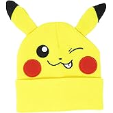Bioworld Pokemon Pikachu Winking Embroidered Beanie Cap Hat One Size Licensed New