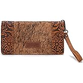 Wrangler Wristlet Wallets Western Wallet for Women Floral Tooled Womens Wallet Boot Stitch Purses | Tooled, Clutch, Boot Stitch, Bifold, with Card Holder