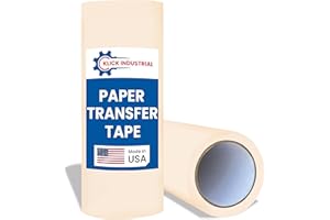 Klick Industrial Transfer Tape for Vinyl 12 inch x 100 feet of Paper with Medium to High Tack Layflat Adhesive. Application G