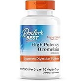 Doctor's Best 3000 GDU Bromelain Proteolytic Digestive Enzymes Supplements, Supports Healthy Digestion, Joint Health, Nutrient Absorption, 500 mg,Capsule, 90 Count(Pack of 1)
