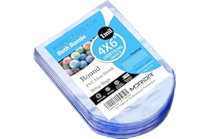 MORIDA 200 pcs 4X6 inch Bath Bomb Heat Shrink Wrap Bags Round PVC Wrappers for Bath Bombs, Soaps, Cookies, and DIY Handmade Crafts, Odorless Food Safety Quality