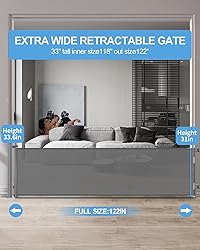 Veraste Retractable Baby Gate for Doorways and
