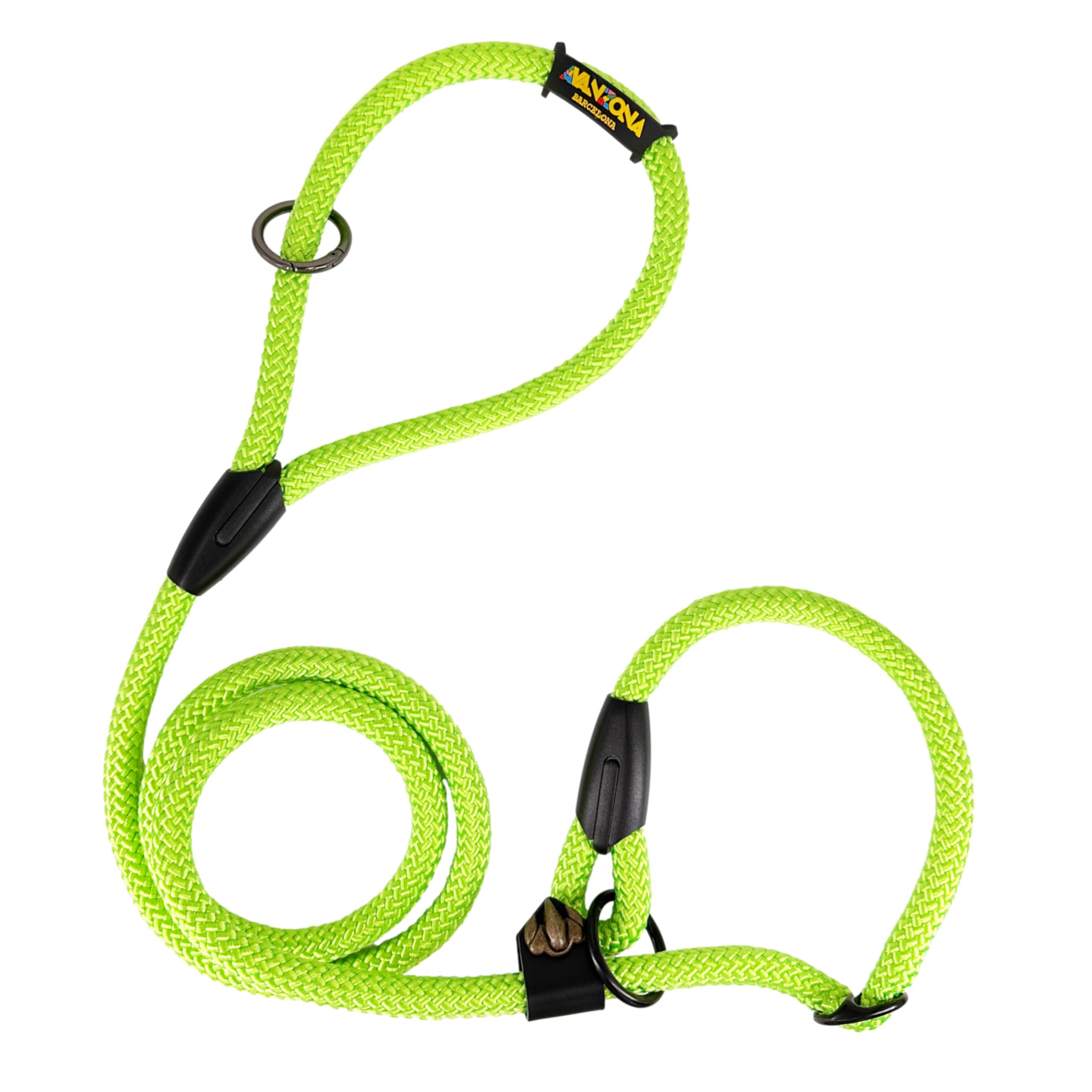 Dog Slip Lead with Stopper for Training. 160M. Green Fluor — image 1