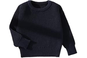 PATPAT Baby Girls Boys Newborn Sweater Crewneck Pull Over Knit Solid Long Sleeve Fall Winter Clothes