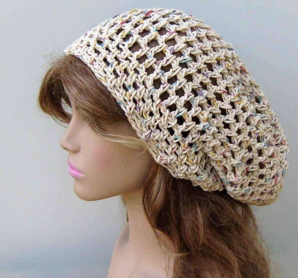 Handmade Cotton Hippie Dread Tam Hat Slouchy Beanie Snood Style