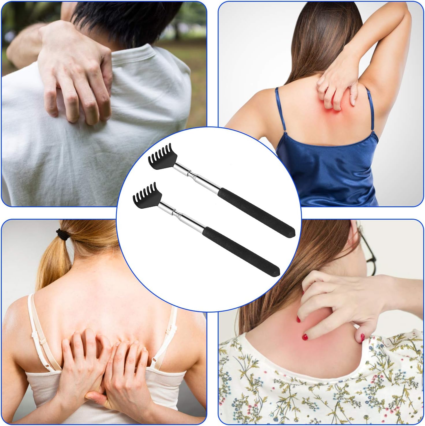 2 Pack Portable Extendable Back Scratcher, Mazicla Stainless Steel Telescoping Back Scratcher with Beautiful Gift Packaging: Health & Personal Care
