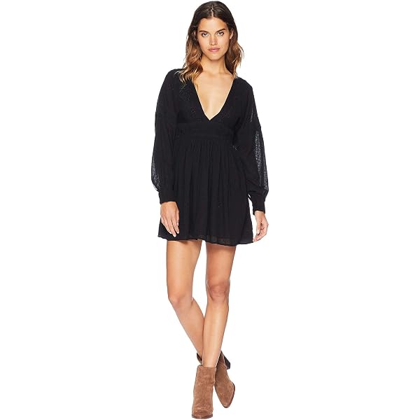 bali flora mini dress in black combo Free People Womens Bali Flora Mini Black Combo MD (Women's 8-10) One Size  at Amazon Women's Clothing store