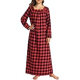 Latuza Women's Long Sleeves Cotton Flannel Nightgown