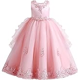 Flower Girl's Dress Princess Puffy Tulle Dresses Bridesmaid Wedding Communion Birthday Party Pageant Maxi Prom Gown for Kids