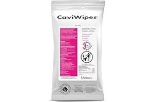 Metrex CaviWipes Disinfecting Towelettes – Durable Non-Woven Disinfecting Wipes for Hard, Non-Porous Surfaces in Healthcare & Laboratory, Pre-Saturated with CaviCide – 45 Wipes/Flat Pack (1 Pack)