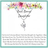 Onepurposegifts To My Bonus Daughter Necklace, Jewelry Gifts For Stepdaughter, Bonus Daughter Gifts from Stepdad Stepmom, Birthday Graduation Wedding Christmas & More