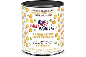 Dumond Paint Remover Plus Orange Citrus, DIY Friendly, Refinish Furniture, Cabinets, Decks, Antiques, Masonry, for Oil, Latex, Acrylic, Water-Based Paints, Varnishes & Stains, Citrus Scent, 1 Quart