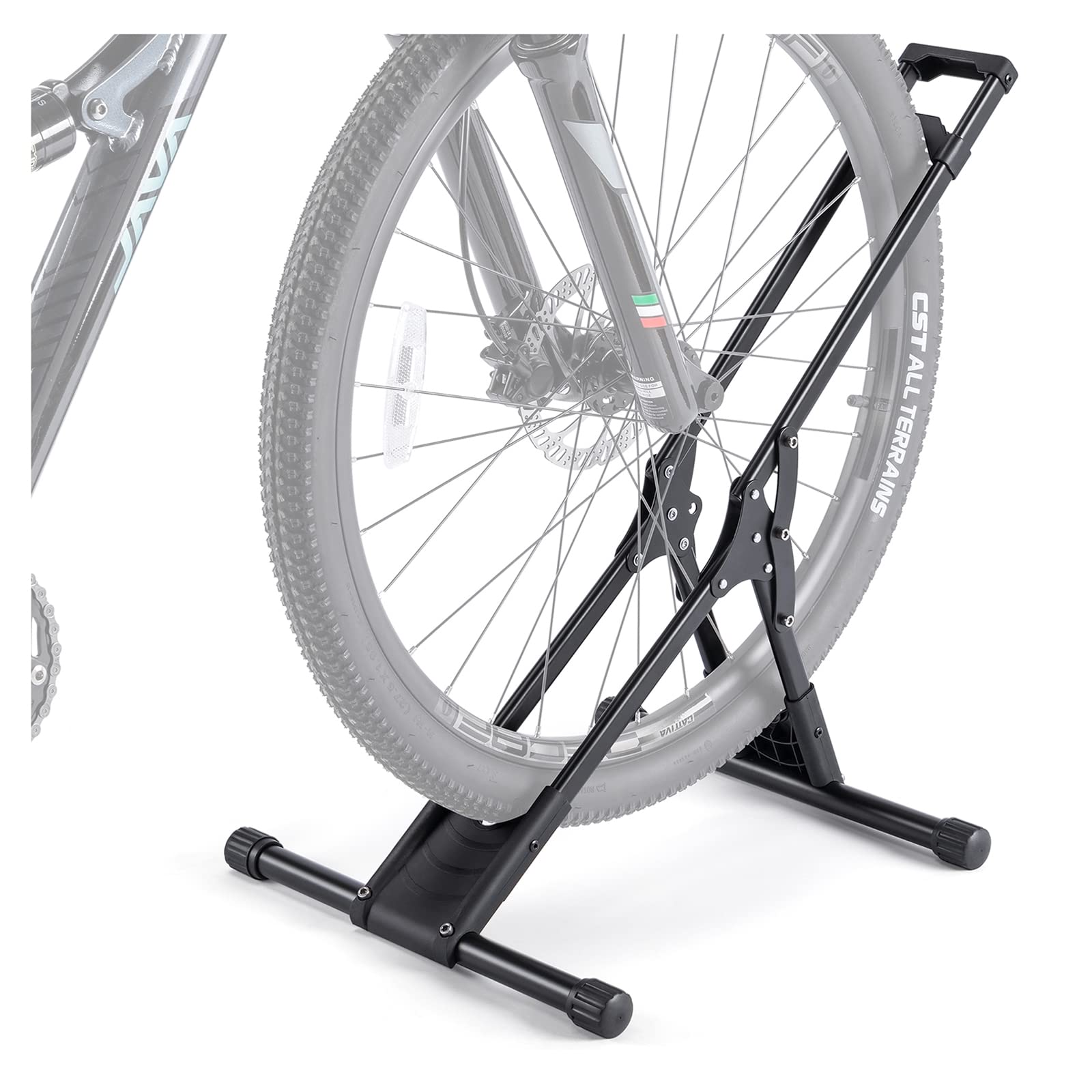 Photo 1 of CHEPARK Bike Floor Stand Rack- Indoor Bike Stand for Garage/Home - Bike Storage Bicycle Parking Rack Fit 20”-29” Mountain Road Bikes (1 Bike Rack)