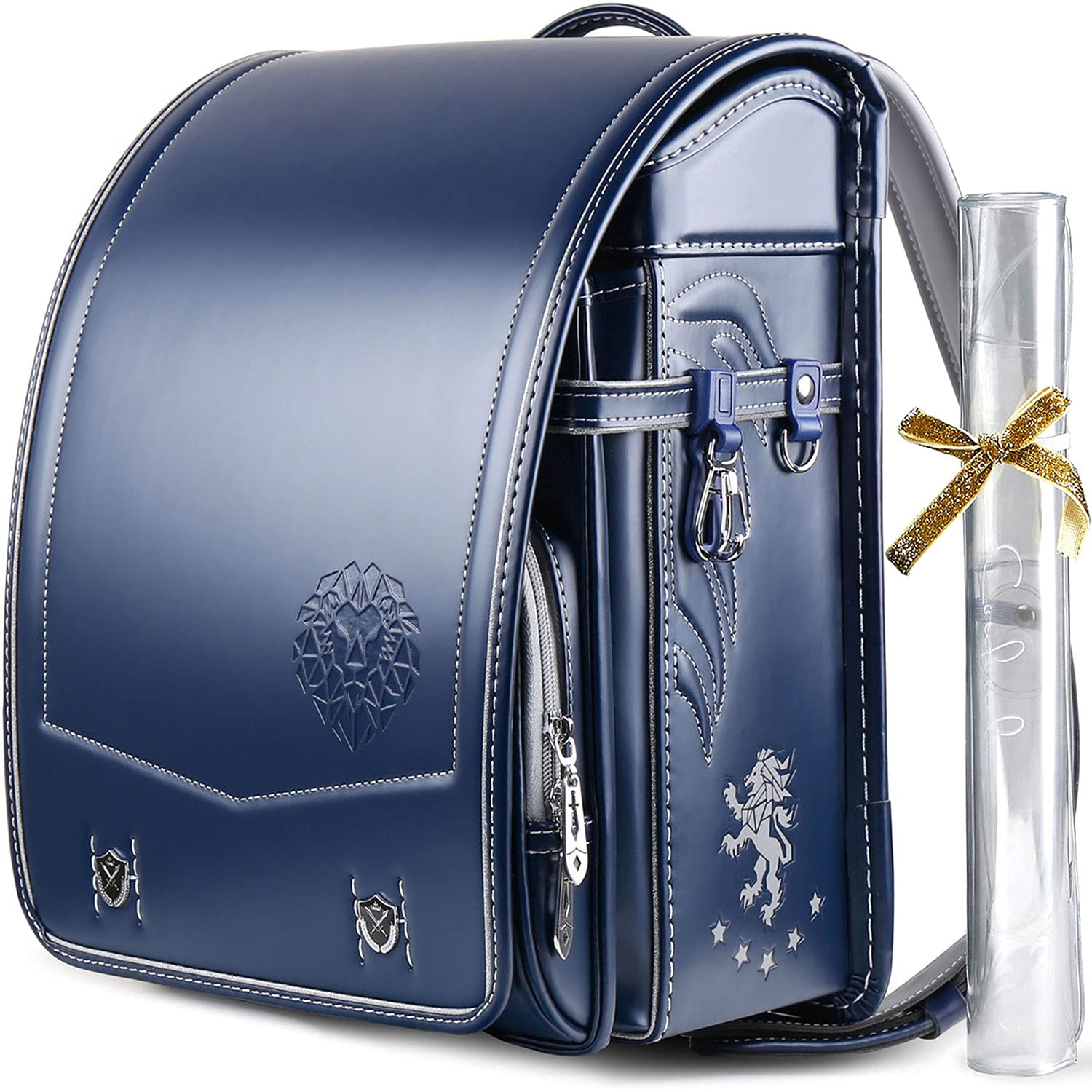 [Coulomb] クーロン ソナタシリーズ・ランドセル 日本企画 男の子 小学生通学カバン カブセオリジナル迷彩柄 コントラスト配色 大容量A4フラットファイル対応 撥水加工 自動ロック 透明ランドセルカバー進呈 贩売者6年保証 … (ダークネイビー)商品画像