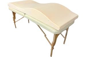 XOLLOZ Lash Bed Topper, High-Density Foam Massage Table Topper with Soft Plush Cover, Ergonomic Eyelash Bed & Lash Table Bed Design, Memory Foam Spa Bed Topper & Lash Bed Pillow for Salon, 28" 71 cm, Beige