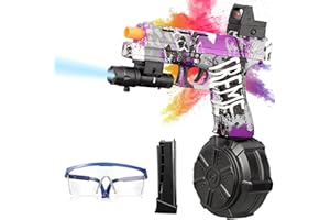 IPEAIN Electric Gel Ball Blaster Pistol JM-X2, Manual & Automatic Dual Mode Splatter Blaster with Drum, Orby Gun Splat Toy for Backyard Fun and Outdoor Games(Purple)
