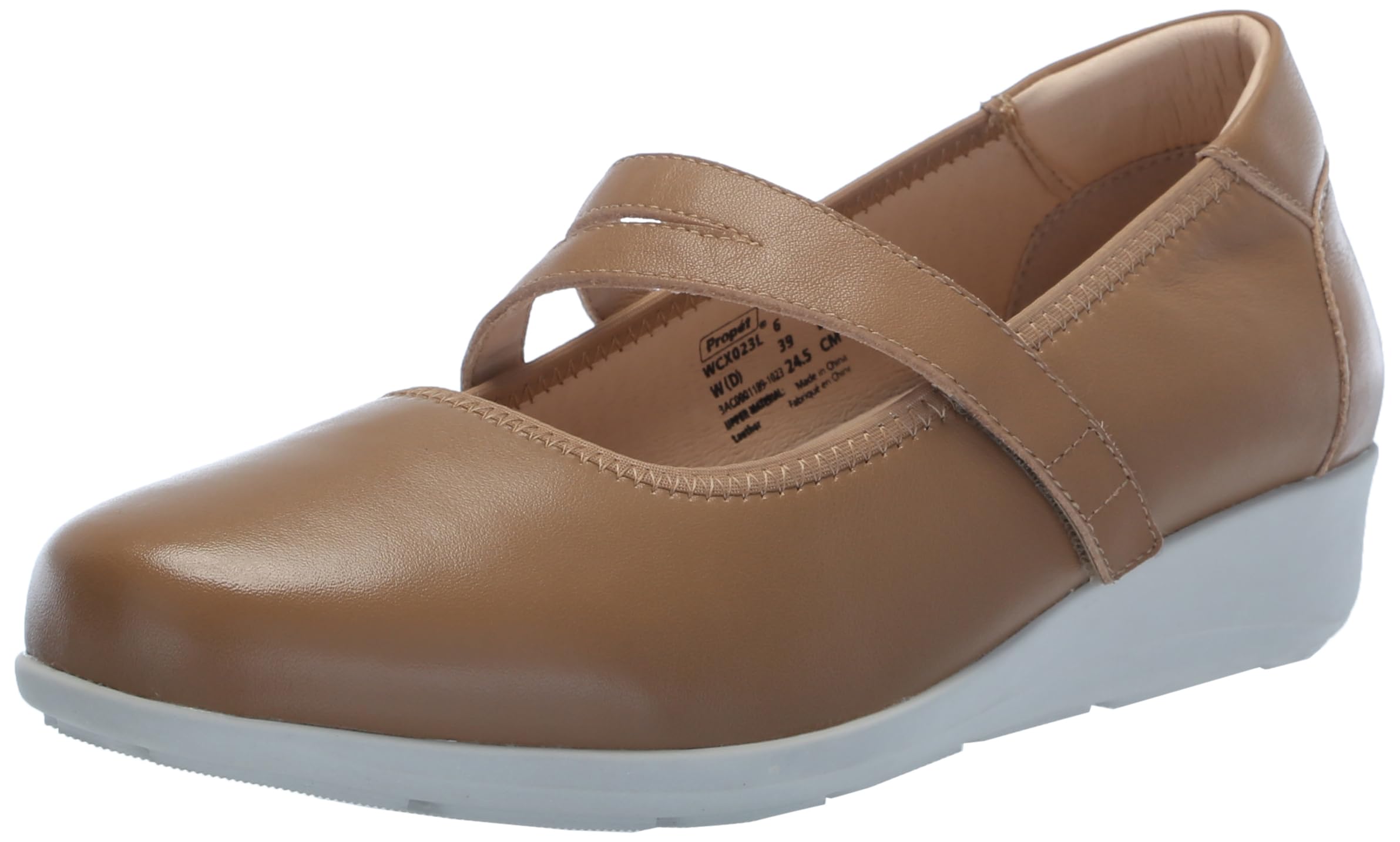 Propét Women’s Yara Mary Jane Tan 8.5 Wide US