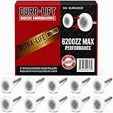DURA-LIFT Ultra-Life MAX 2" Sealed 6200ZZ Bearing Nylon Garage Door Roller, 4" Stem, Pack of 10