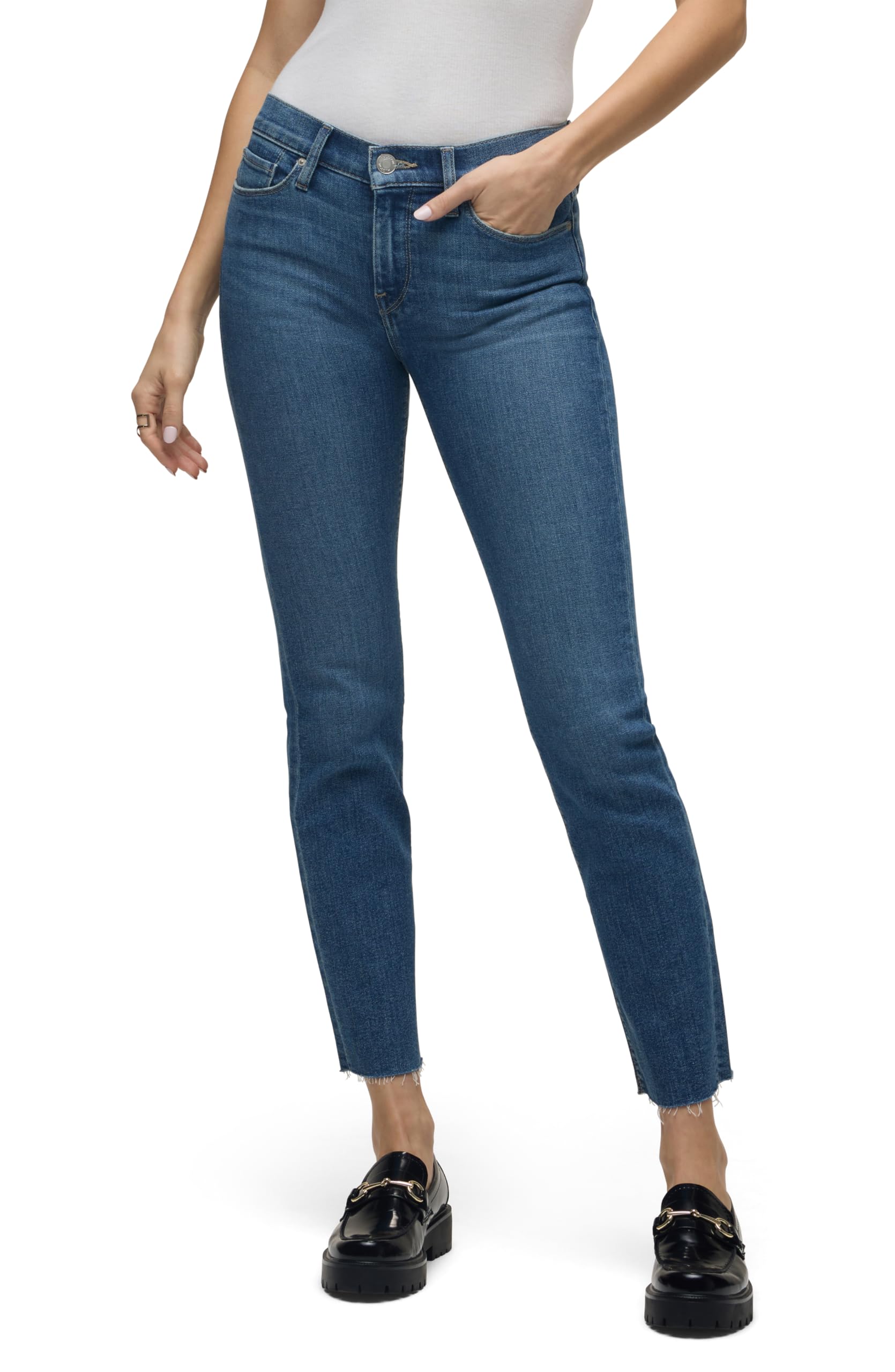 Hudson Women’s Nico Mid-Rise Straight Leg Ankle Jean, Penny, 31