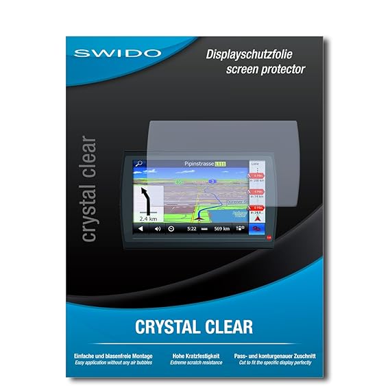 SWIDO® Displayschutz für Falk Neo 640 LMU Camper [4 Stück] Kristall-Klar, Hoher Härtegrad, Schutz vor Öl, Staub und Kratzer/S