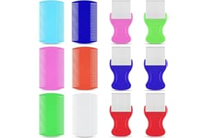 OKXIRI 12 Pcs Lice Comb, Flea Comb Double Sided Plastic and Metal Nit Combs for Lice Fine Teeth for Dandruff Removal Lice Combs for Kids Adults Pets