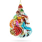 Enchanting Cinderella and Prince Glass Christmas Ornament
