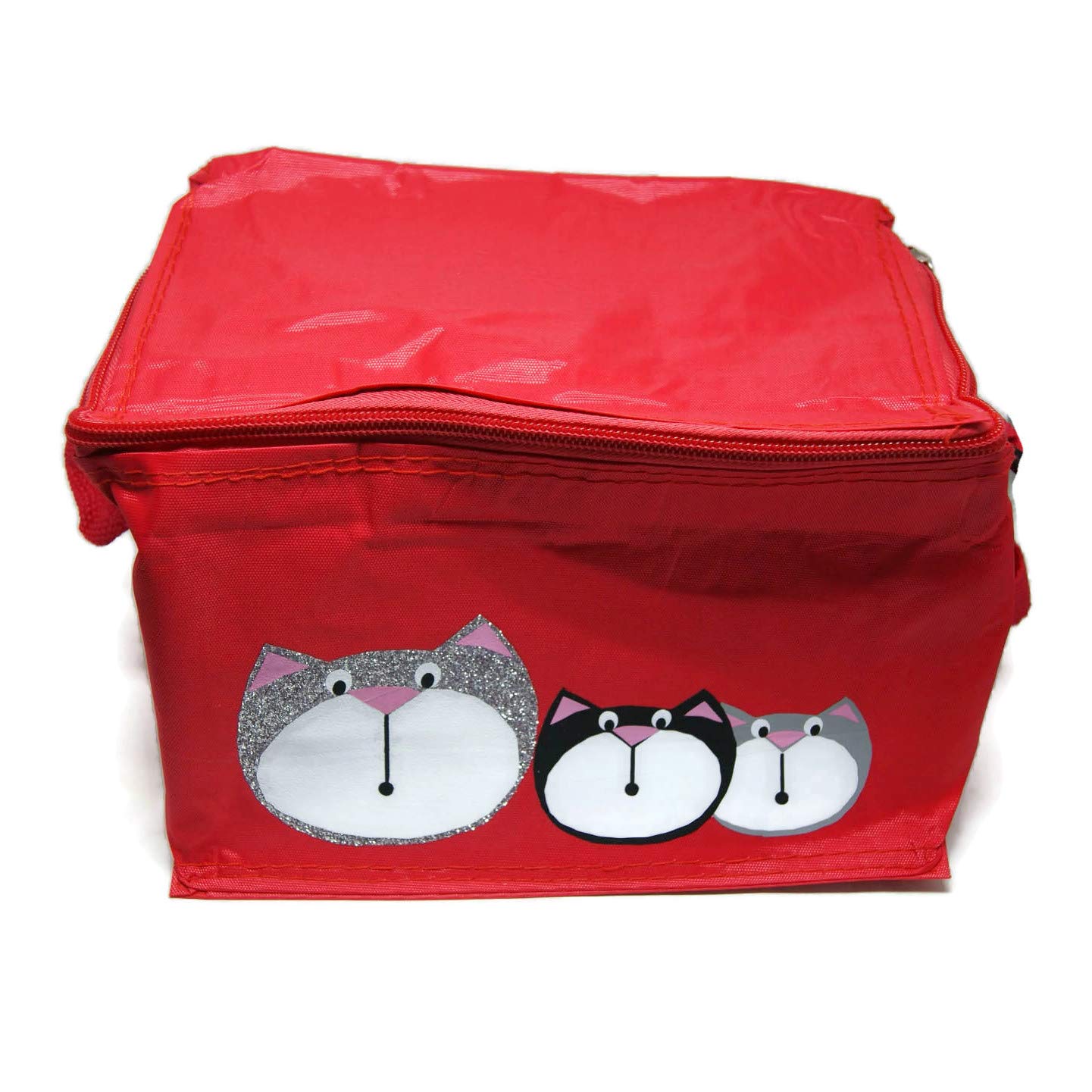Red cooler bag with cat Red cooler bag and cat Lunch box bag