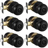 Haidms 6 Pack Matte Black Door Knobs Interior Privacy, Black Interior Door Knobs for Bedroom or Bathroom Classic Round Doorkn
