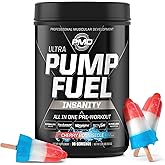 PMD Sports Pump Fuel Ultra Insanity - Premium Pre Workout Powder & Muscle Pump, Greater Focus, Endurance & Recovery, Premium Creatine, Arginine & Beta Alanine - Cherry Bombsicle (30 Servings)