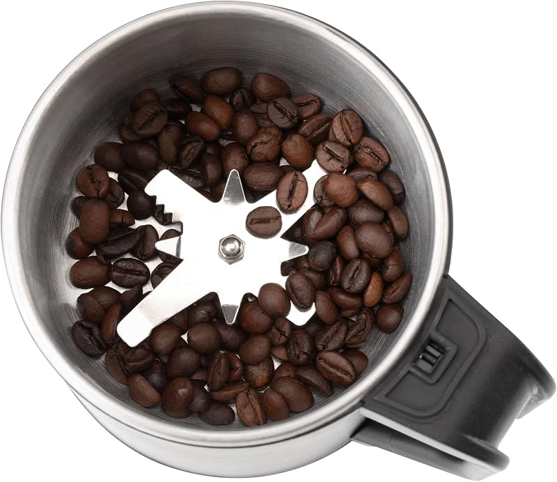 JEML1820 - Molinillo Eléctrico 300 W para Café y Especias, Capacidad 150 g, Cuchillas de Acero Inoxidable, Molienda Rápida y Uniforme, Tapa Seguridad, Recipiente Acero — foto 3 de 8