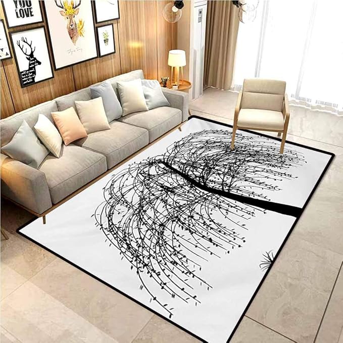 Black and White Living Room Rugs Bath Rugs for Bathroom