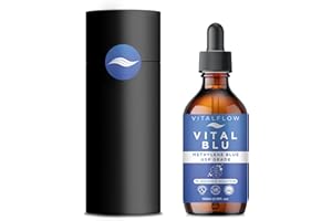 VITALFLOW 1% Methylene Blue Certified USP Grade Solution 3.38fl oz (100ml), Ultra High Purity, Free of Contaminants, Protective Packaging, Amber Glass Dropper Bottle