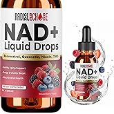 Radical Recharge NAD+ Liquid Drops – with Resveratrol, Quercetin, Niacin & TMG – 10-in-1 Nutrient Support Formula for Cellular Energy & Wellness – Mixed Berry Flavor – 2 fl oz