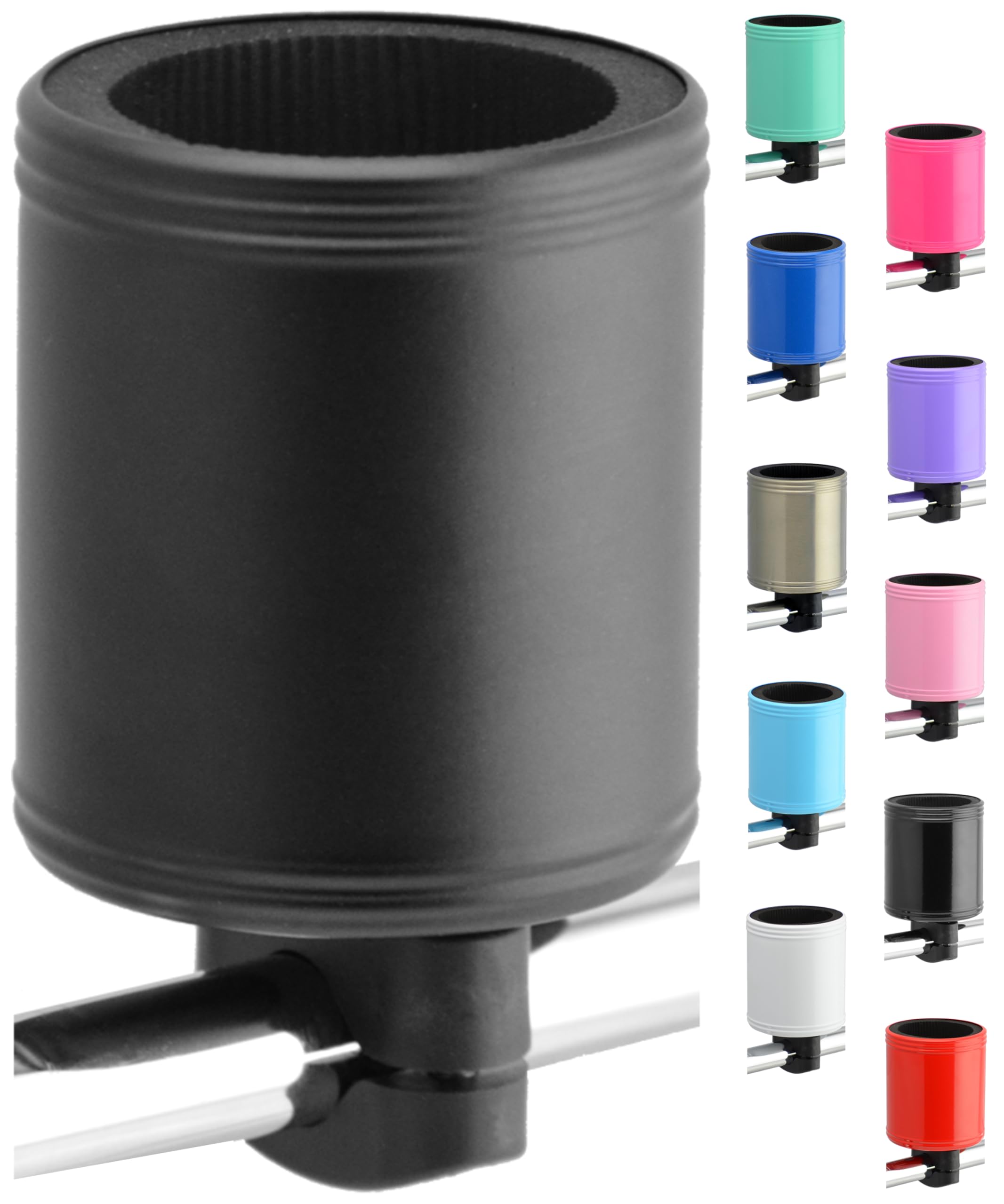 Photo 1 of Kroozie 2.0 Bike Bottle Holder – Sturdy, Stainless Steel Bike Cup Holder for Handlebars, Horizontal Bars, & Cups up to 30 Oz. – Stroller, Cruiser, Scooter, & Ebike Accessories, Flat Black