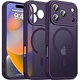 Oterkin Magnetic for iPhone 17 Pro Max Case Matte, Full Camera Protection Compatible with MagSafe Frosted Translucent Shockproof Anti-Scratch Slim Fit Case Military Grade Protection (Dark Purple)