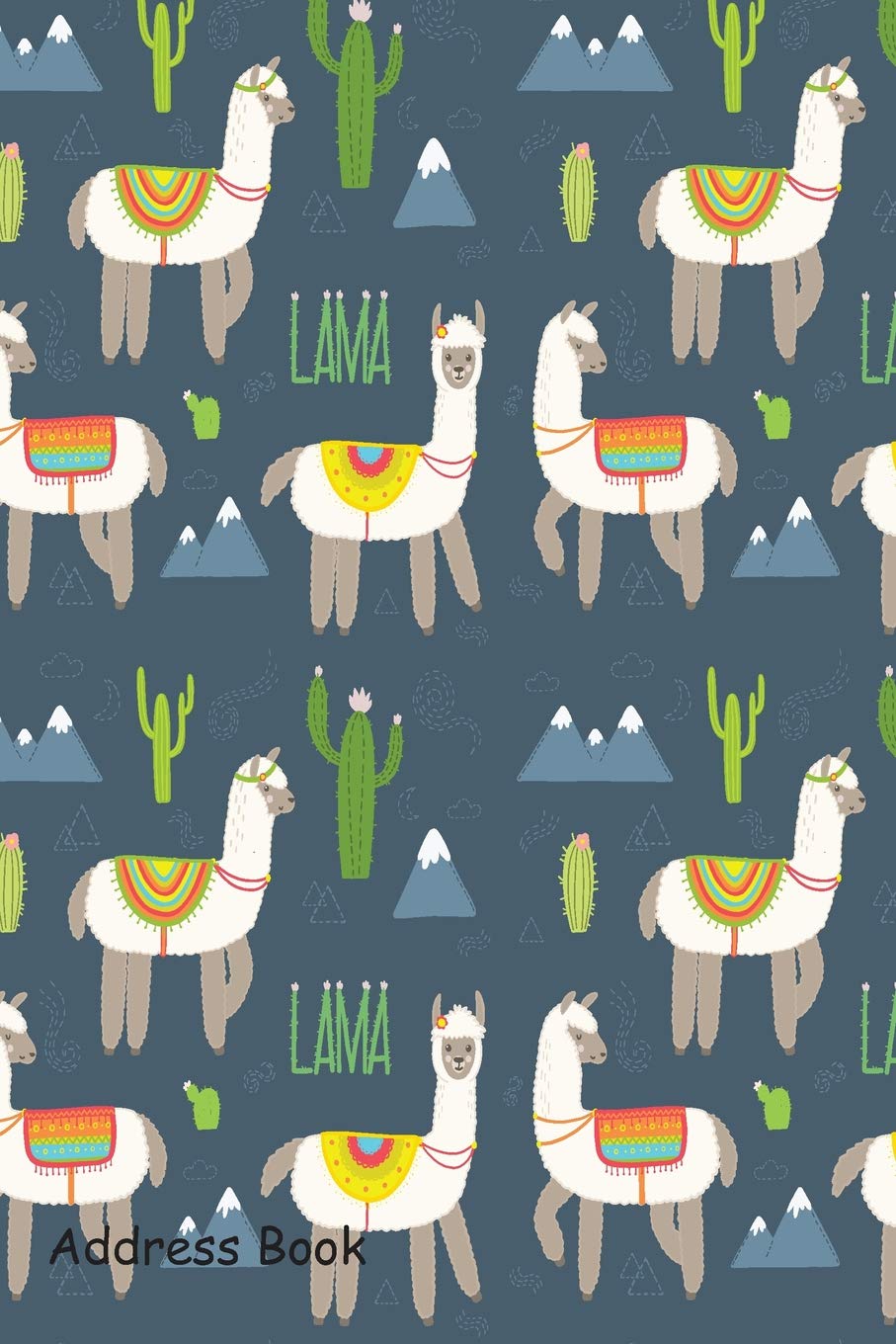 Address Book: For Contacts, Addresses, Phone, Email, Note,Emergency Contacts,Alphabetical Index With Seamless pattern alpaca