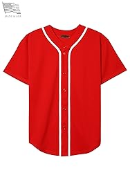Hat and Beyond Mens Baseball Button Down Jersey