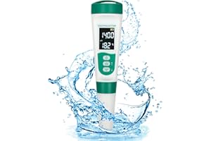 Foyucool 5-in-1 Digital pH Meter, Highly Accurate Water Quality Tester with Backlight Screen, pH/EC/TDS/Salinity/Temp Meter, 