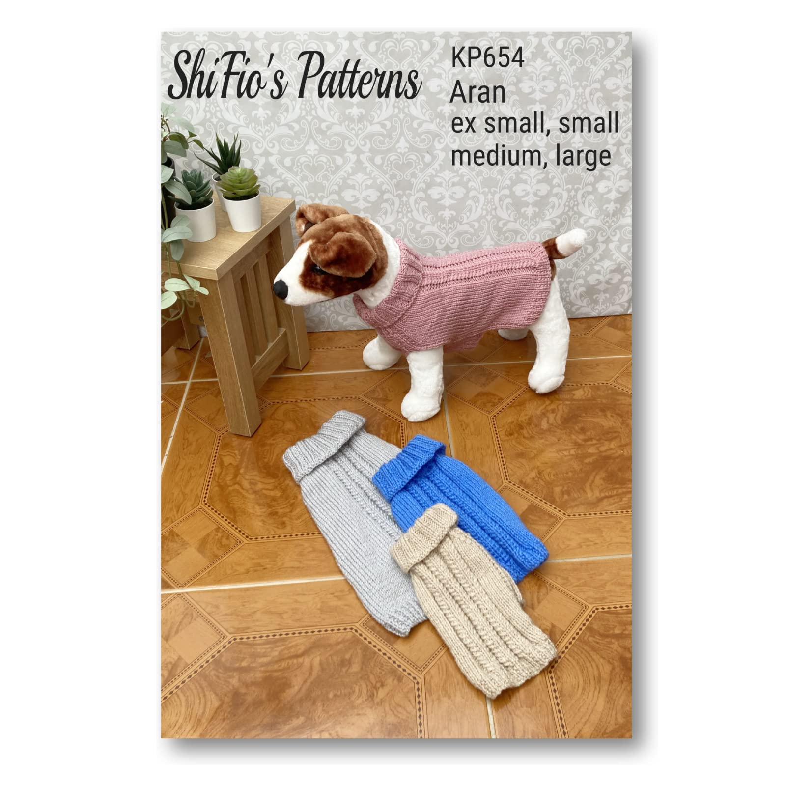 Knitting Pattern for Dogs Jumper, 4 Sizes Included, Aran Yarn, Sizes are X Small, Small, Medium and Large, Dog Sweater Aran Yarn Knitting Pattern, Book, Booklet, Book, Instructions, KP654