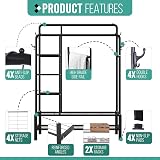 Klass Home Heavy Duty Clothes Rail 120KG with Shoe Rack & Hooks view 7