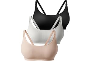 MomWills Nursing Bras for Breastfeeding Pregnancy Bras Ribbed Seamless Maternity Bralettes
