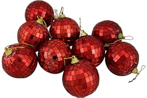 Northlight 9ct Red Hot Mirrored Glass Disco Christmas Ball Ornaments 2.5" (60mm)