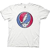 Ripple Junction Grateful Dead Men's Short Sleeve T-Shirt Steal Your Face Distressed Stealie Vintage SYF Officially Licensed